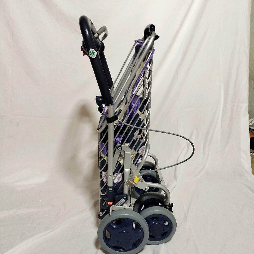 ユーバ産業 ブレーキ付 アルミワイヤーカート(花柄) アルミワイヤーカート