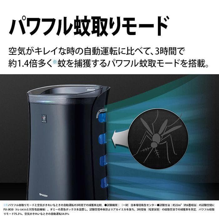 値下げ‼️美品 2023年製SHARP蚊取り機能 空気清浄機 FU-SK50-B