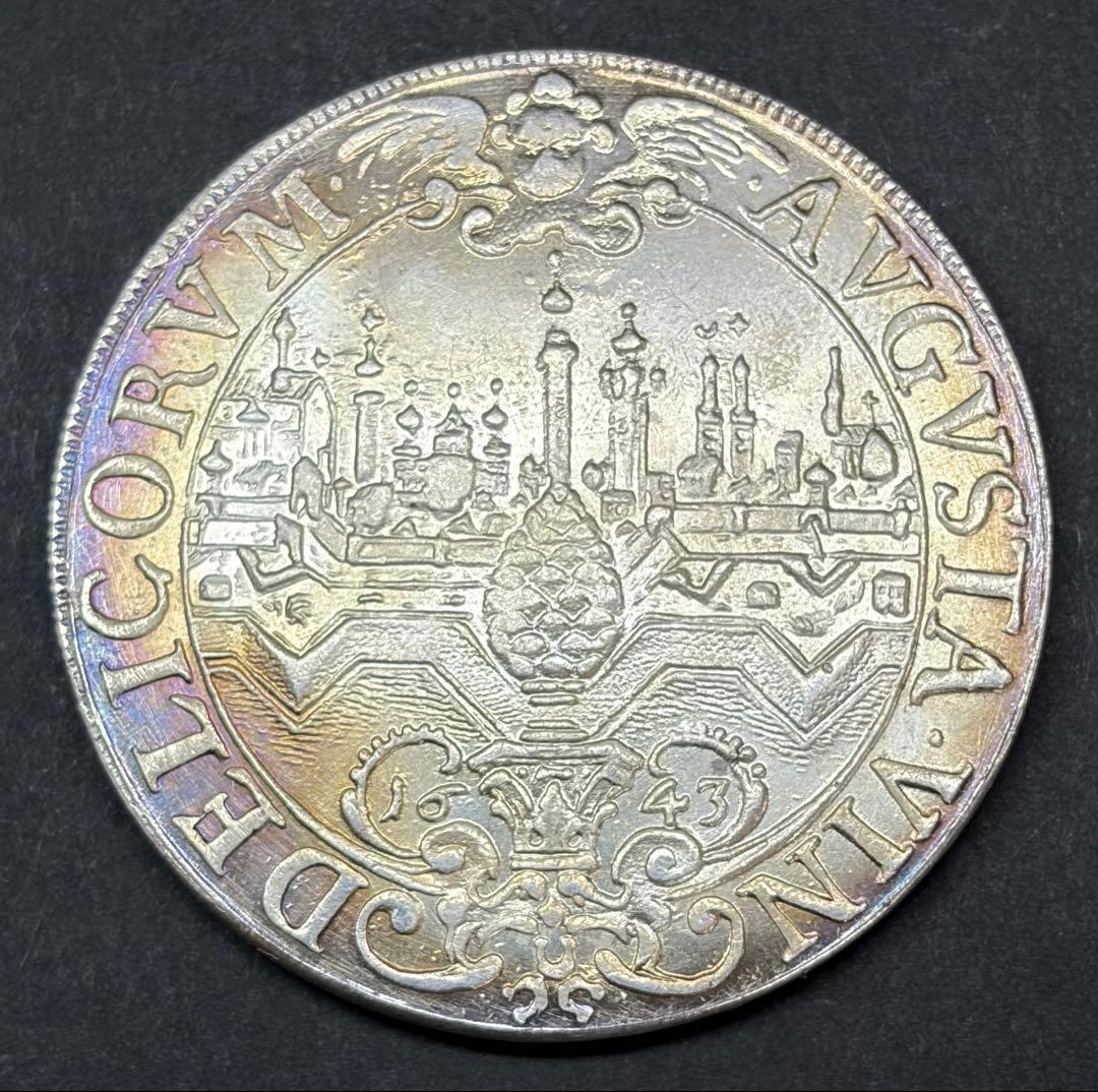 1643年 神聖ローマ ターラー銀貨 大型 美品