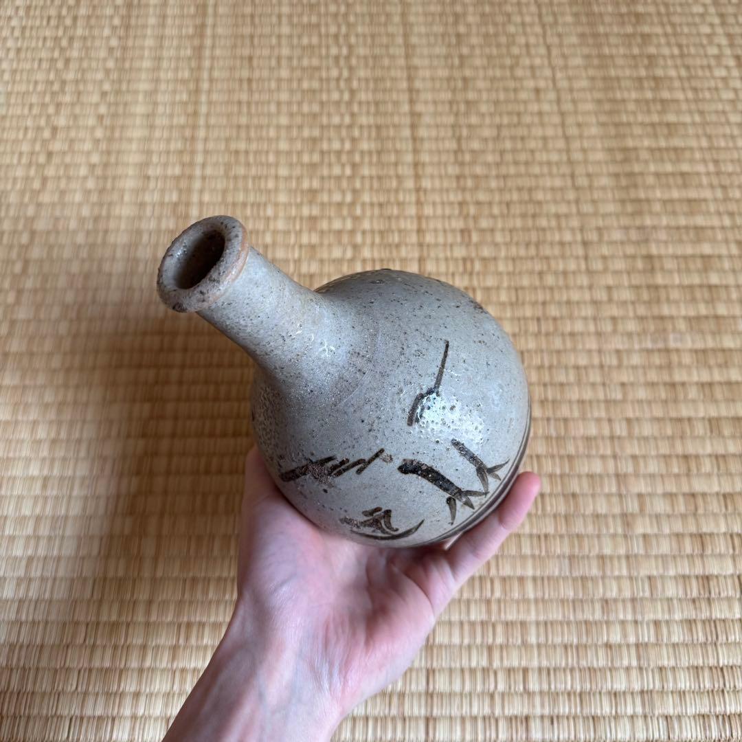 古瀬戸 絵瀬戸 徳利 江戸時代 鉄絵 相馬焼 美濃 古美術 骨董 民藝 花生け