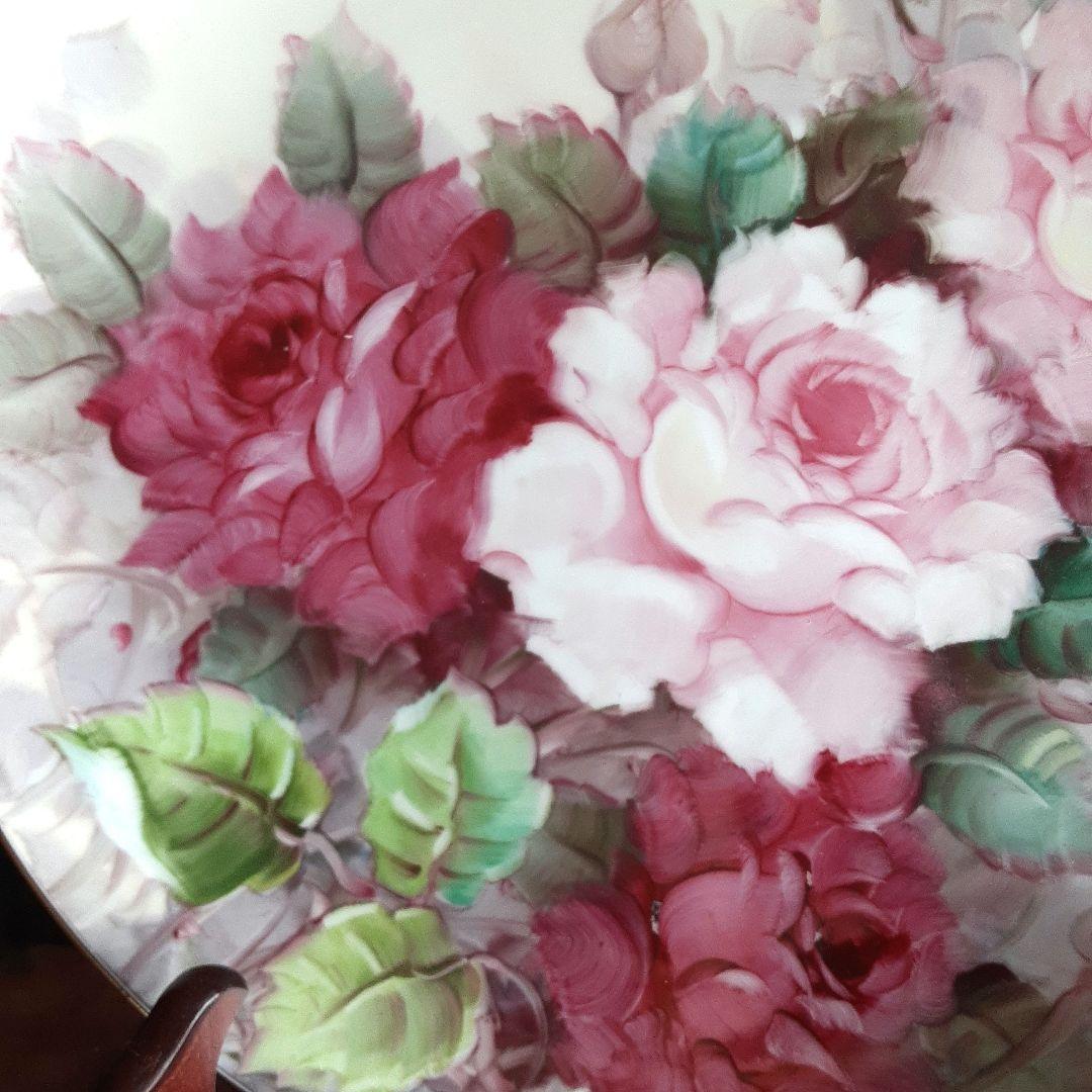 絵皿　バラ　薔薇　大