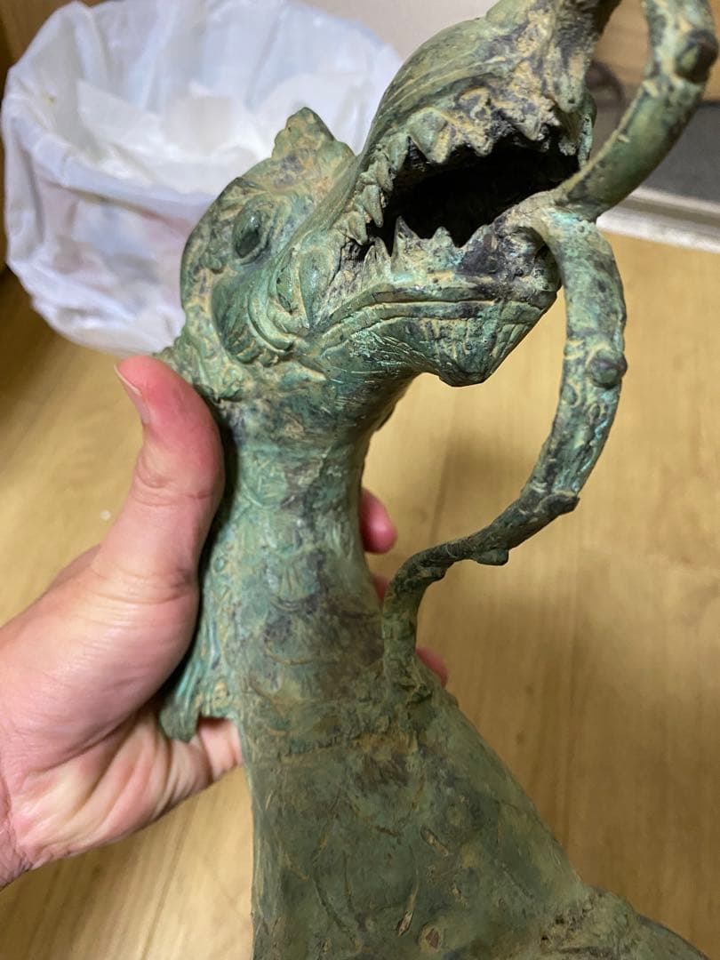 江戸時代？タイ国？青銅製ドラゴンと鳥の彫刻