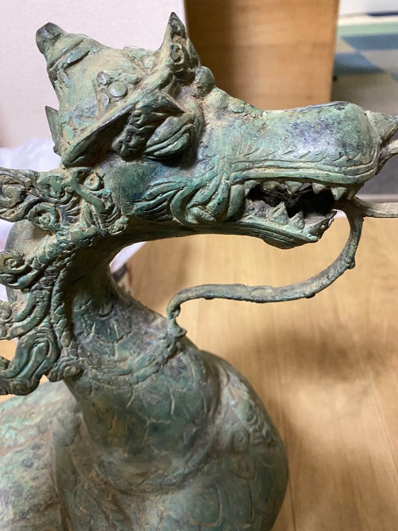江戸時代？タイ国？青銅製ドラゴンと鳥の彫刻
