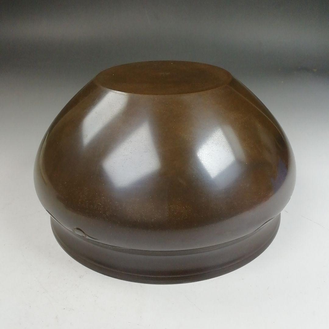 Ｗ３２６　建水　『唐銅　唐草彫』『般若勘渓 造』　共箱　茶道具