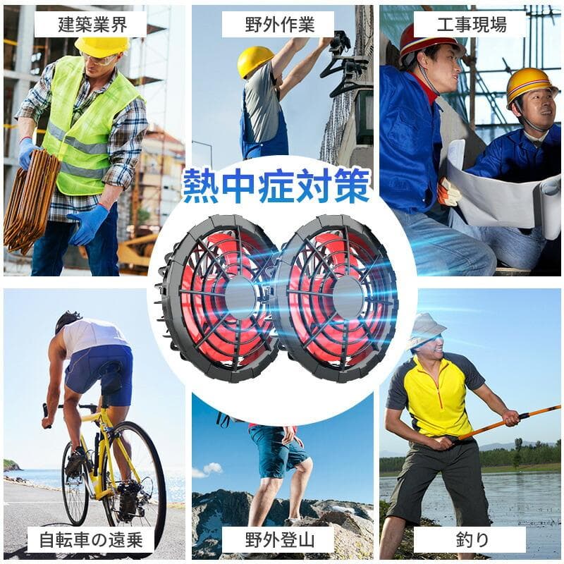 空調服 バッテリーファンセット 33V高出力 4段階風速調節可 空調ウェア