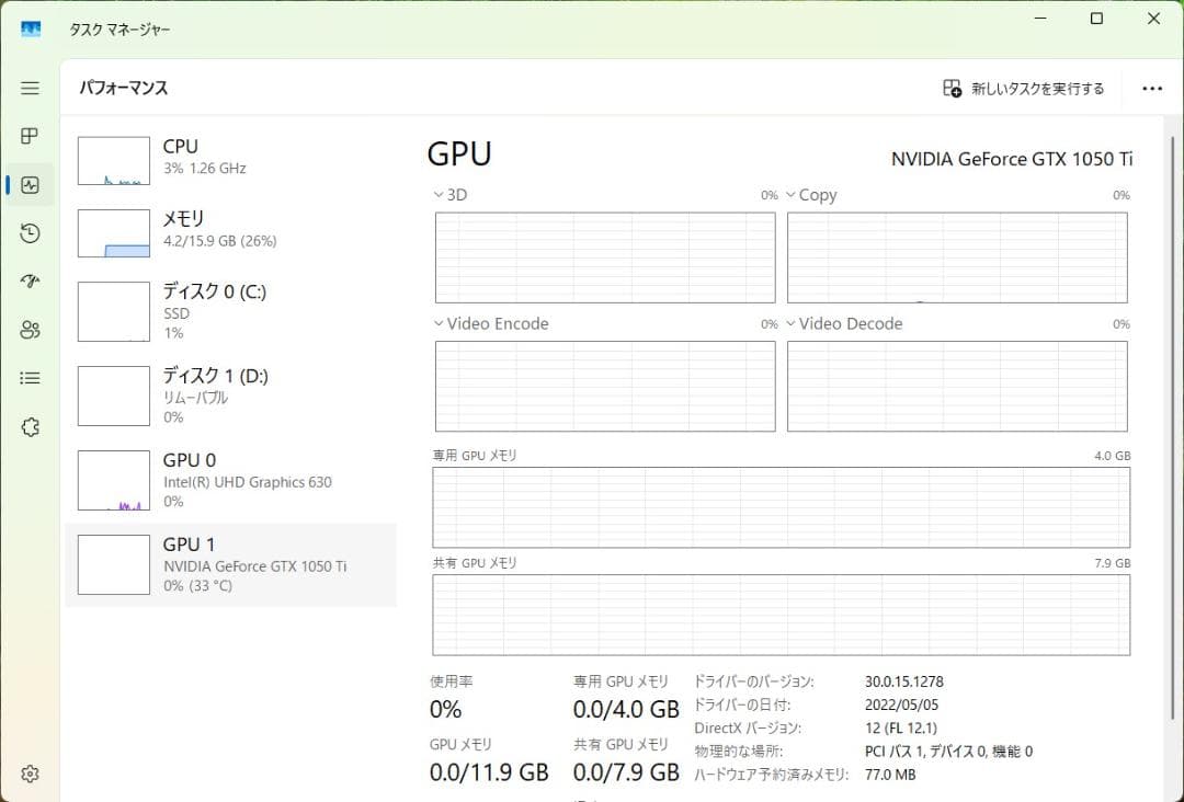 HP 15-cx0106TX windows11 メモリ16GB SSD1TB