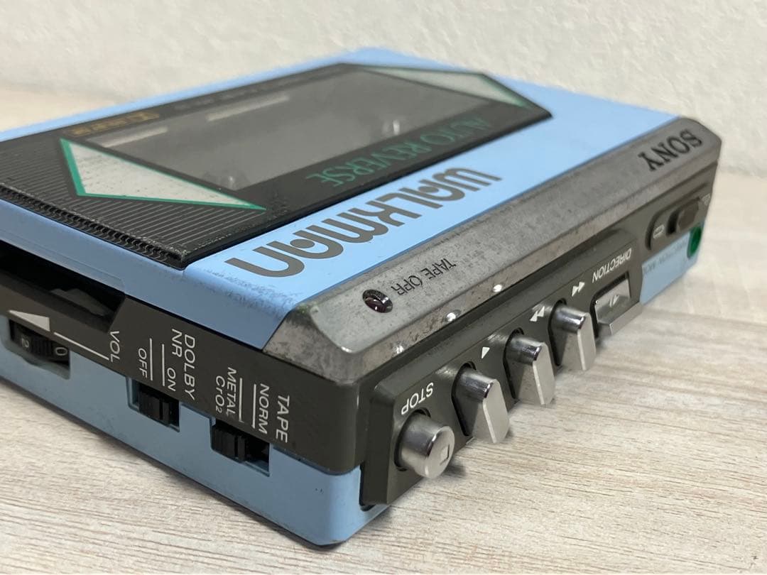 ジャンク　昭和レトロ　SONY カセットウォークマン　WM-55 ブルー