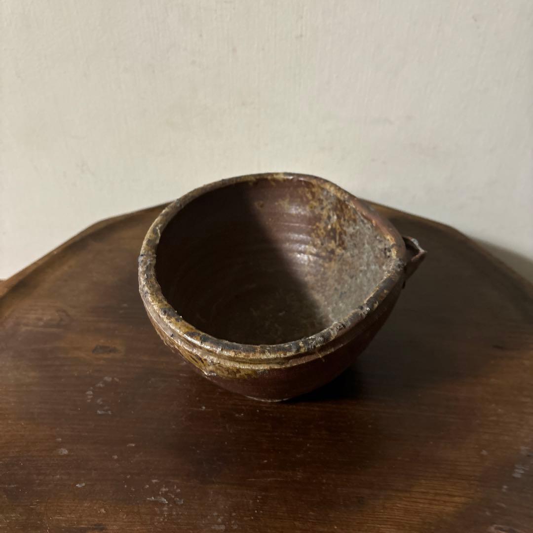 古備前　片口鉢　水差し　蓋付き　江戸時代骨董　アンティーク　懐石　茶道具　検李朝