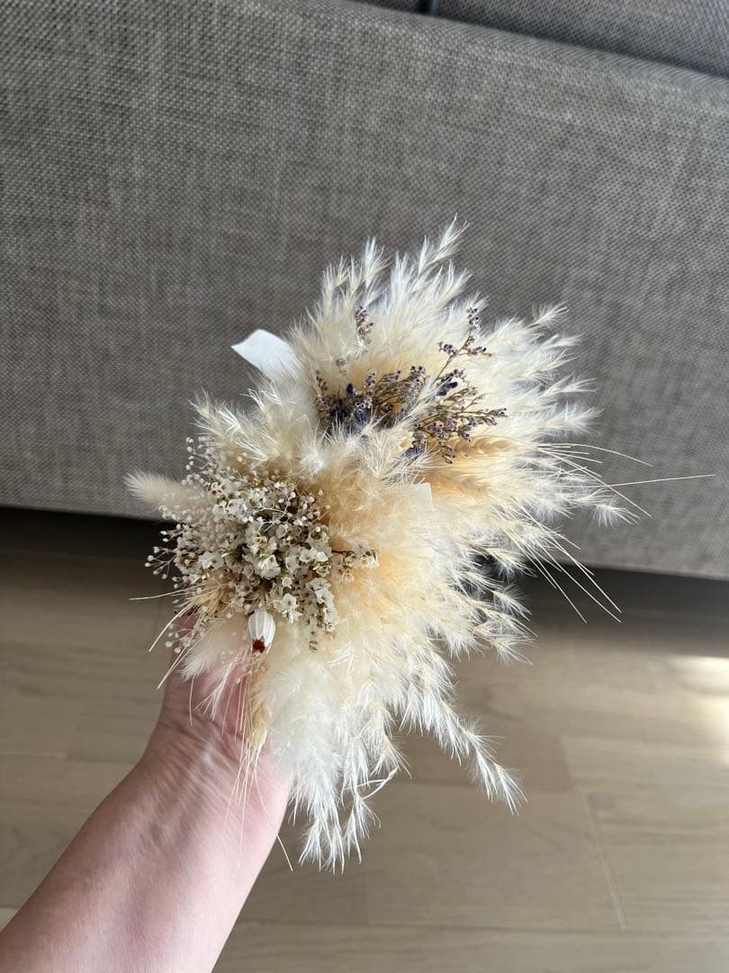 小さなパンパスグラスと小花達のふわふわスワッグフライングスワッグにも