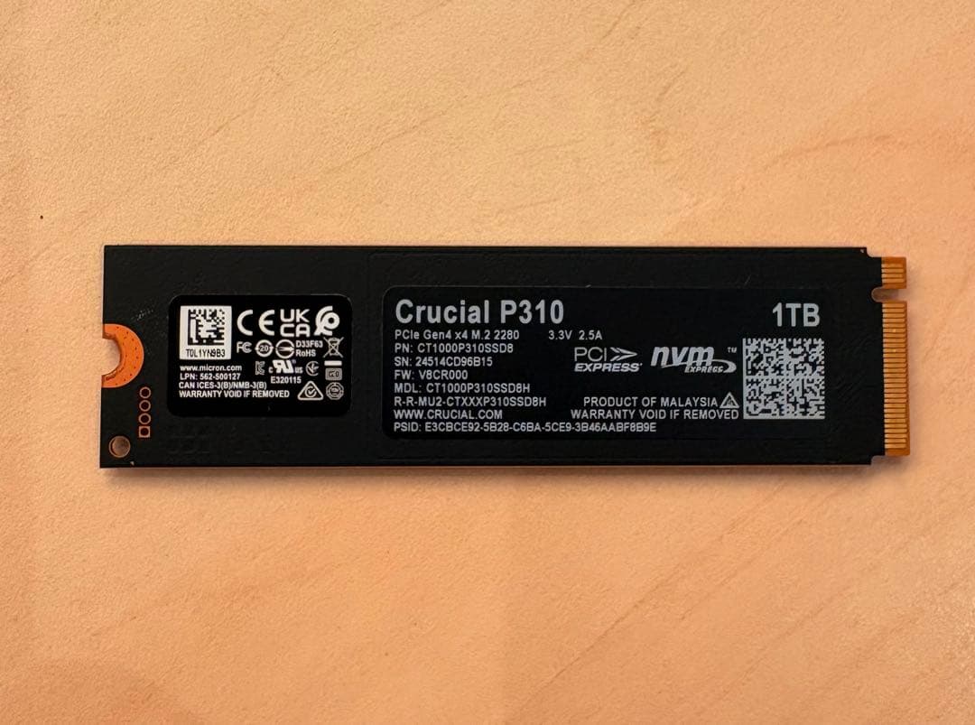 内蔵型SSD Crucial P310 1TB PCIe Gen4 NVMe M.2 SSD
