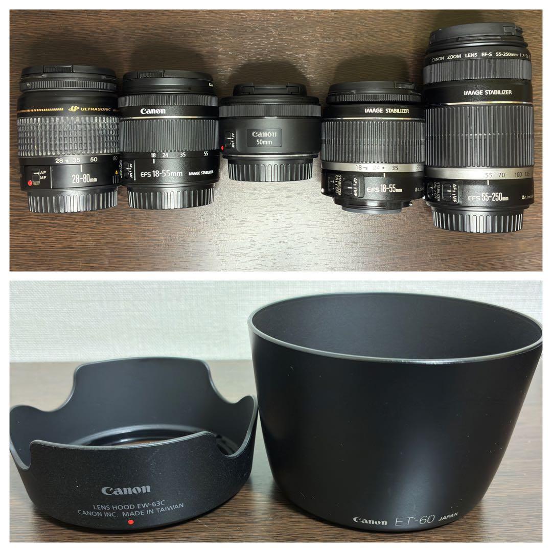 【レンズ5本セット】Canon EOS Kiss X5 単焦点付 美品　バック付