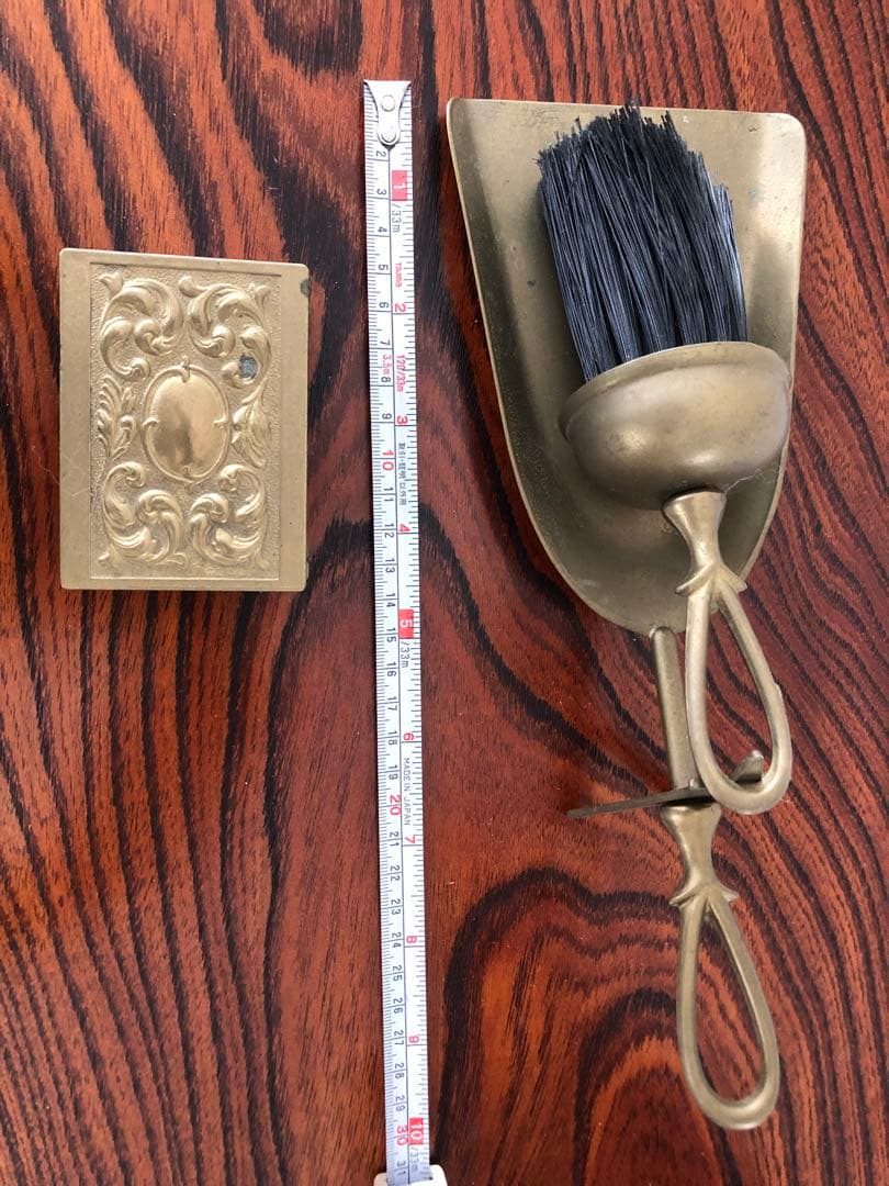 アンティーク真鍮ほうきとちりとり　小物入れ