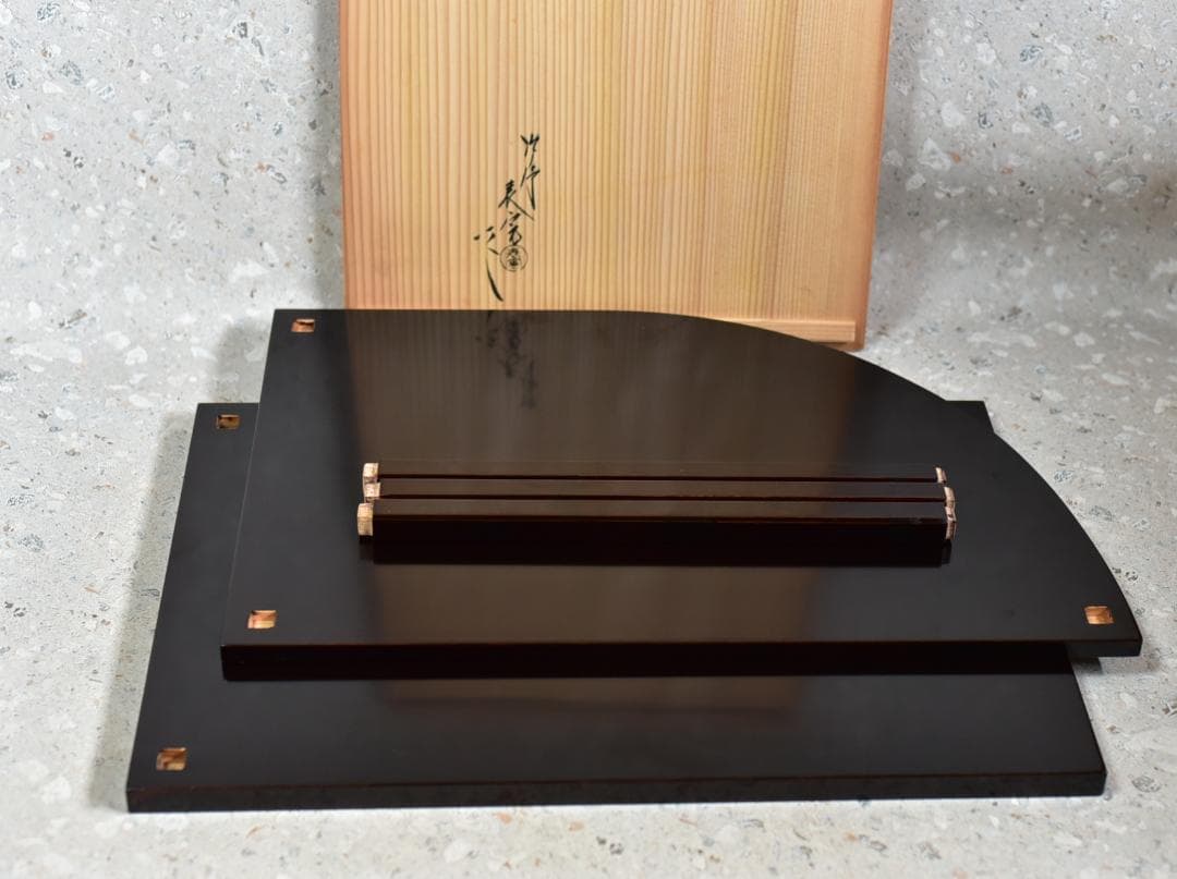 誰袖棚淡々斎好写、表寛作【極上品】組立式　お茶道具／共箱
