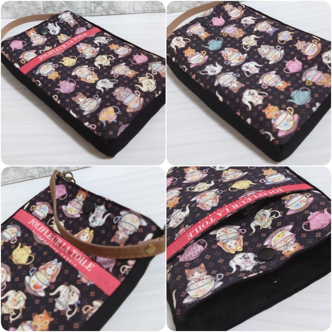 【オーダー品】　巾着バッグ　スマホポーチ　ジョリーフルール　犬パネル