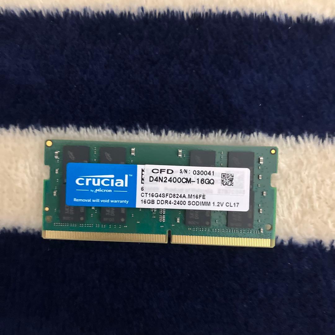 crucial DDR4-2400 SODIMM メモリ16GB 1枚