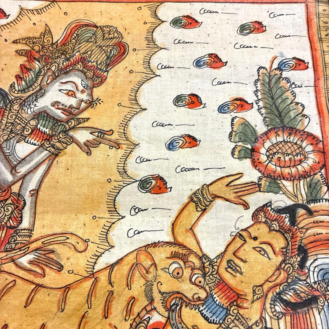 インテリア バリ絵画 カマサン画 旧王宮の宮廷芸術 神話 マハーバーラタ
