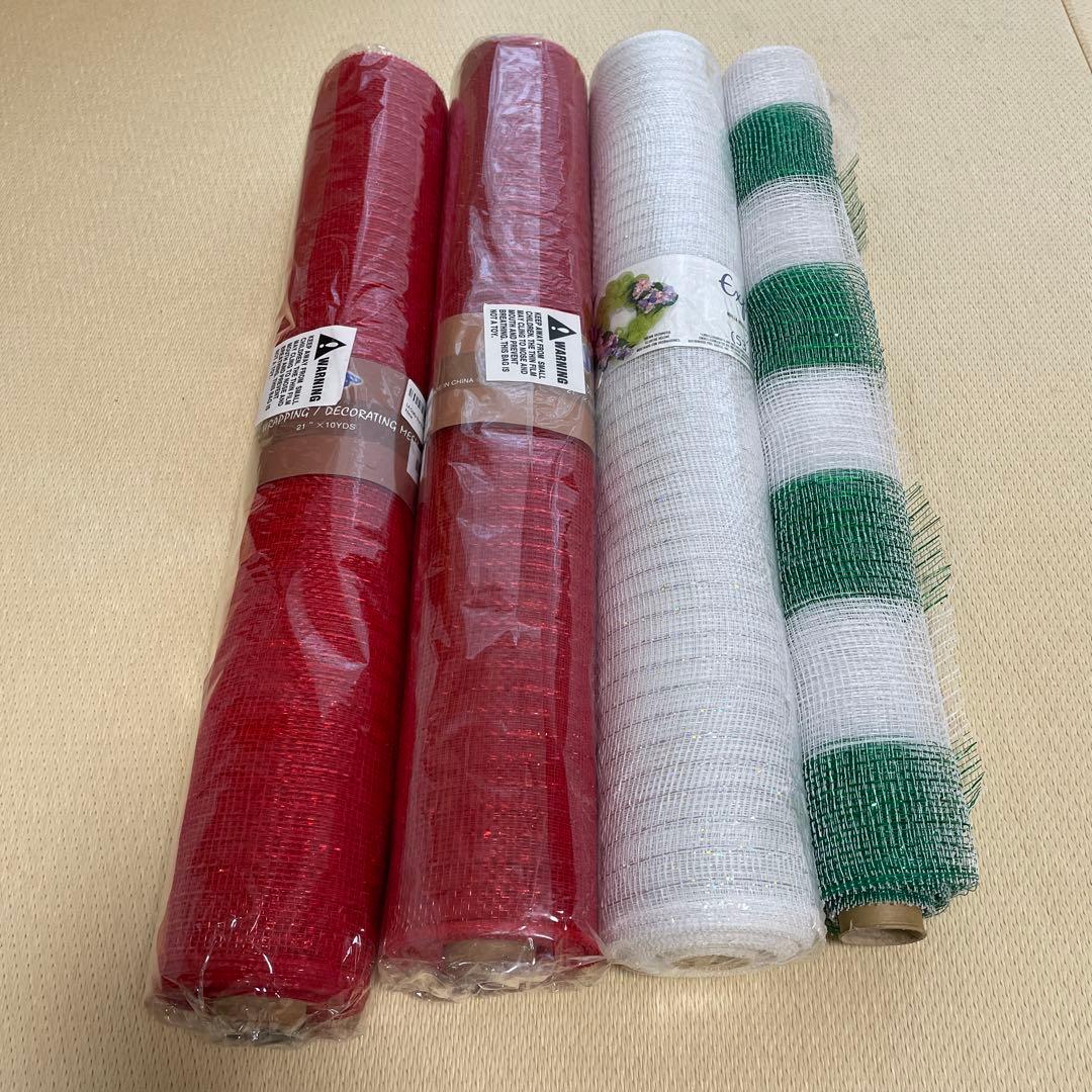 大きい　メッシュリボン　ロール　まとめ売り