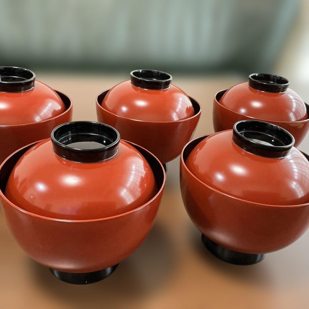 輪島塗　わじま　慶塚　吸物椀　5客揃　美品