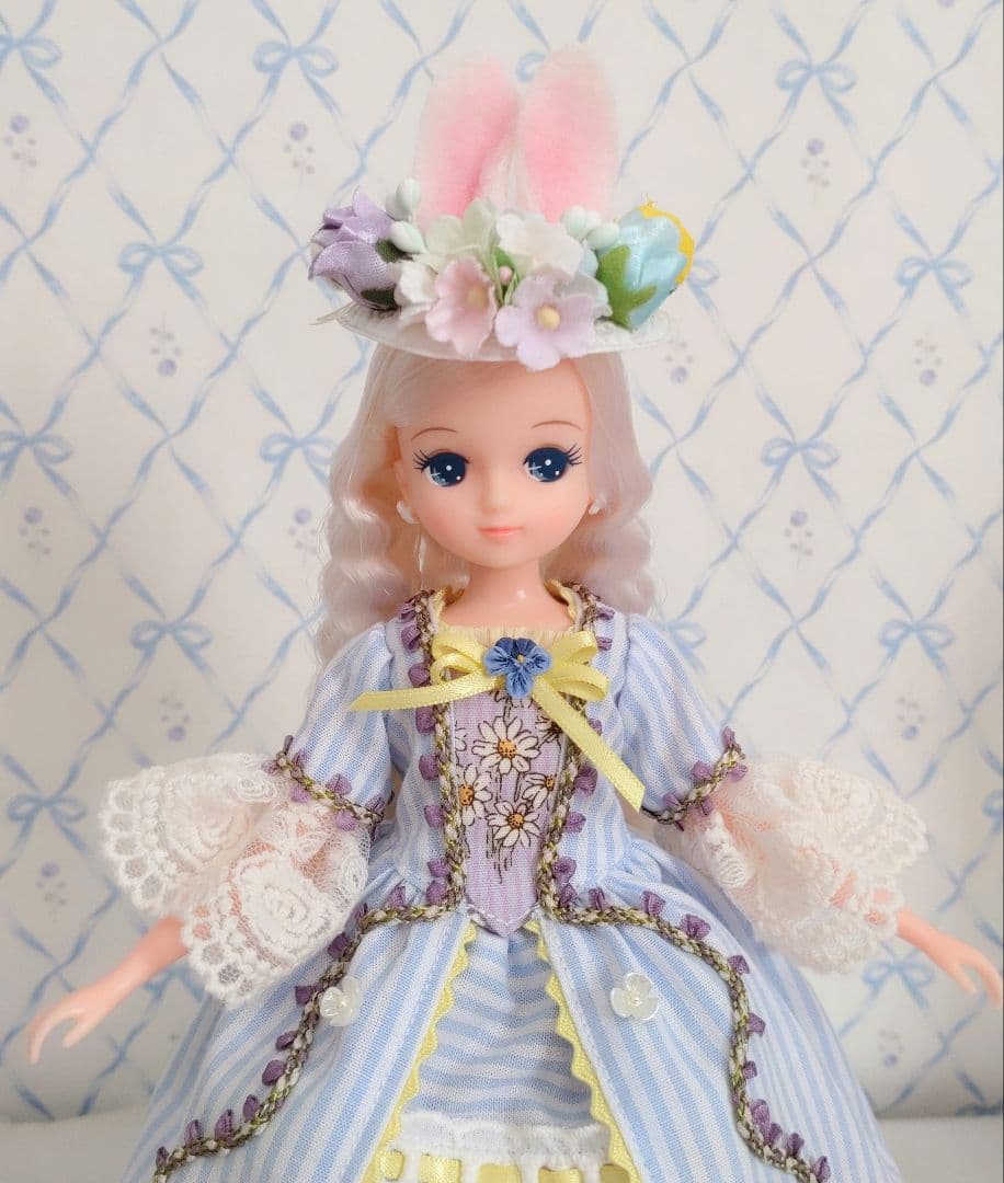 イースターボンネット付　マリーアントワネット　ロココドレス　ハンドメイド　うさ耳