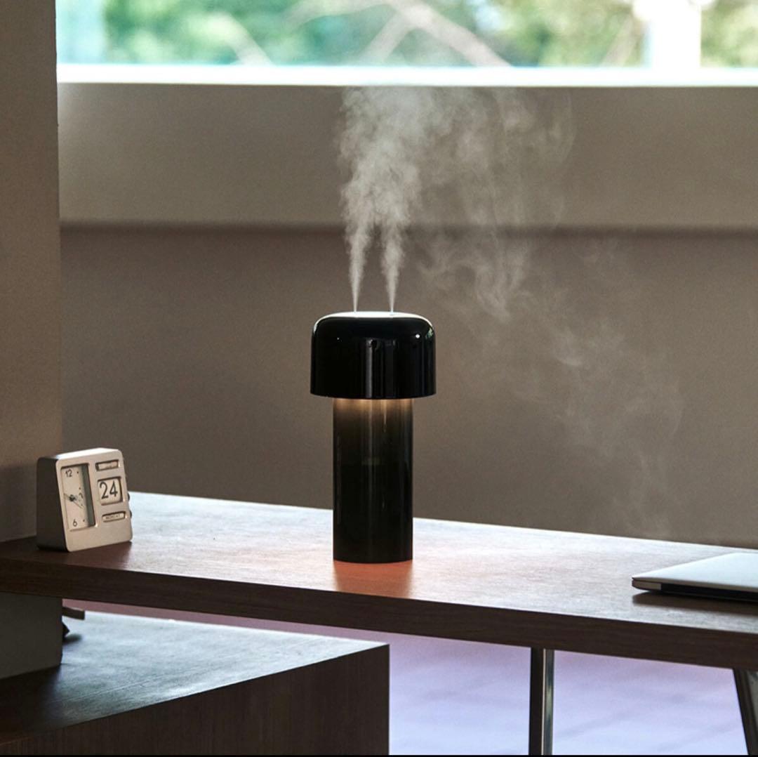 【LUMENA】コードレス デスク加湿器 2個セット ホワイト グリーン　ライト