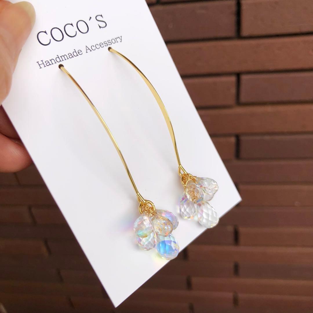1セット限定♡14kgf ファイアレインボークォーツピアスセット