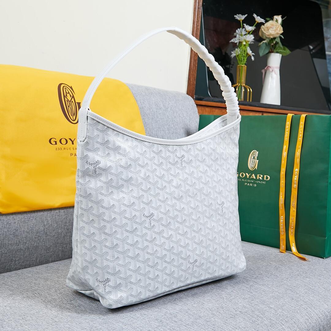 白 幾何学 Y 字柄 ワンショルダーバッグ 大容量 ファスナー付き 美品
