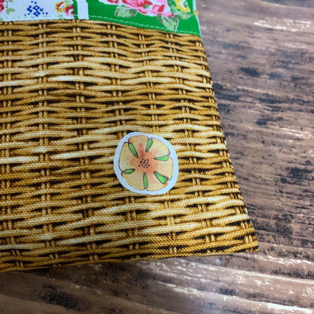 コヤンイサムチョン　丸型バッグ　巾着　グリーン　花柄　エコバッグ　カップホルダー