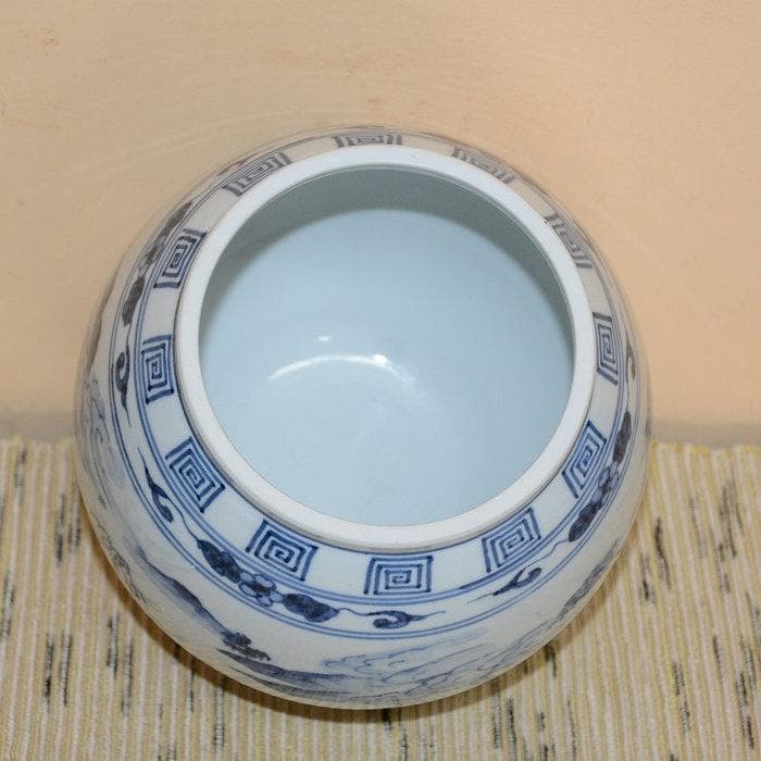 茶道具　水指　京焼　染付山水図水指　美品　古物　山本栄祥　送料込み