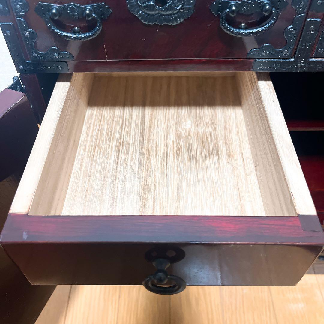 仙台箪笥 門間箪笥 小箪笥 観音開き 欅材 金具 伝統 和箪笥 漆塗 舟箪笥