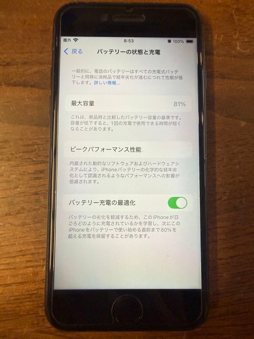 【256GB SIMフリー】iPhoneSE3 純正バッテリー　画面保護シール付