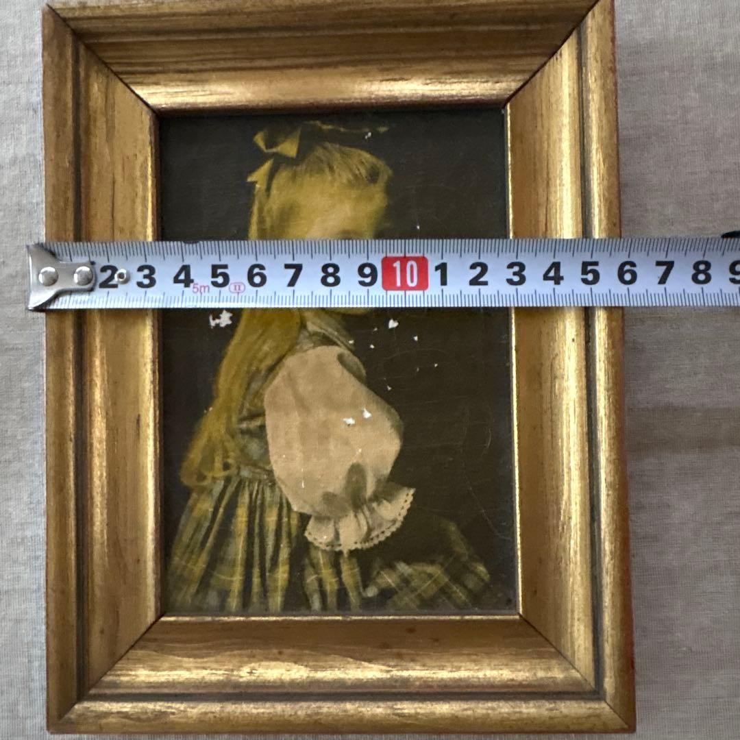 週末セール フランス アンティーク 女の子の肖像 アンティーク額 蚤の市