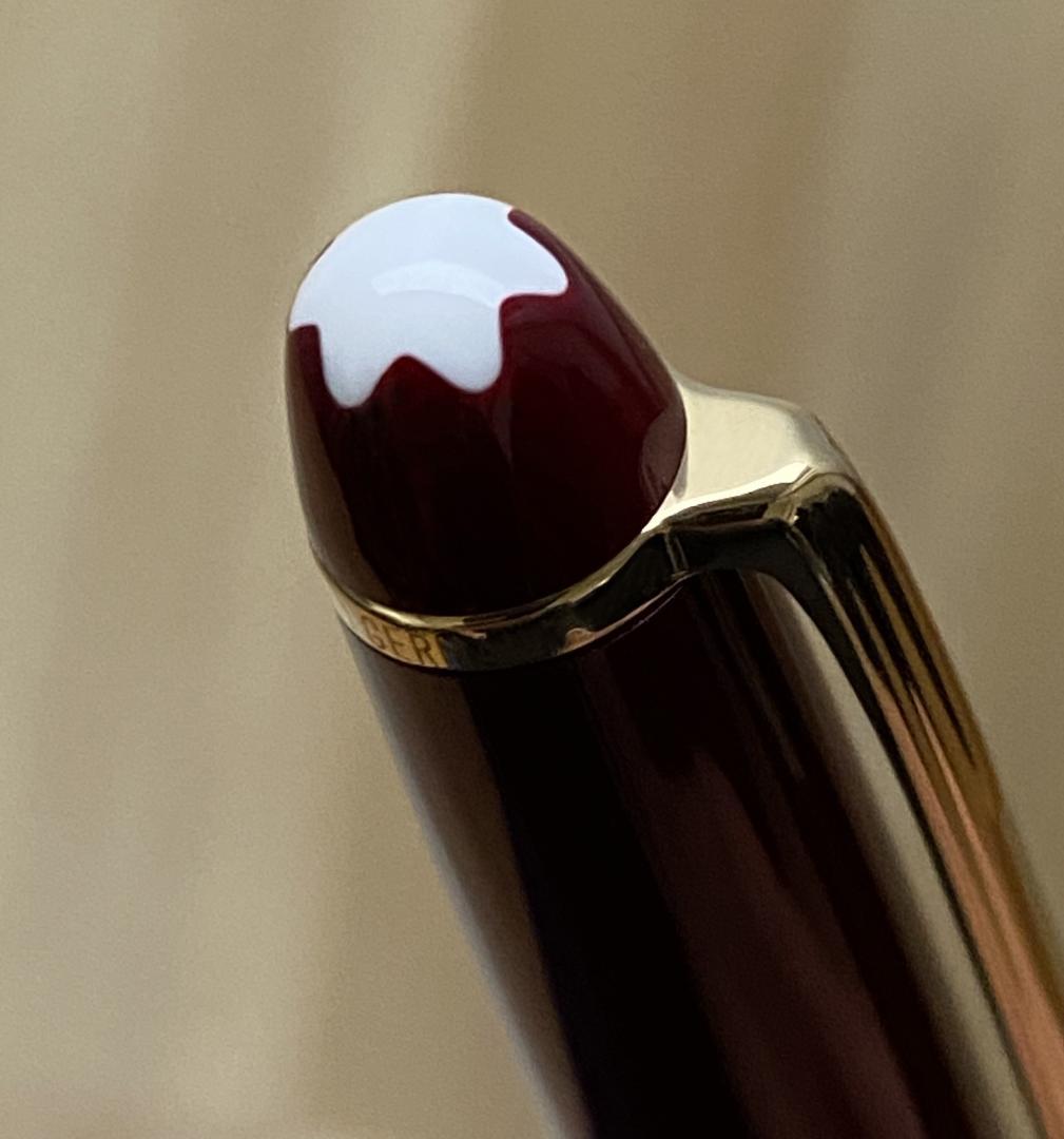 未使用に近い モンブラン 163ボルドー キャップ式 ローラーボール 新品純正芯