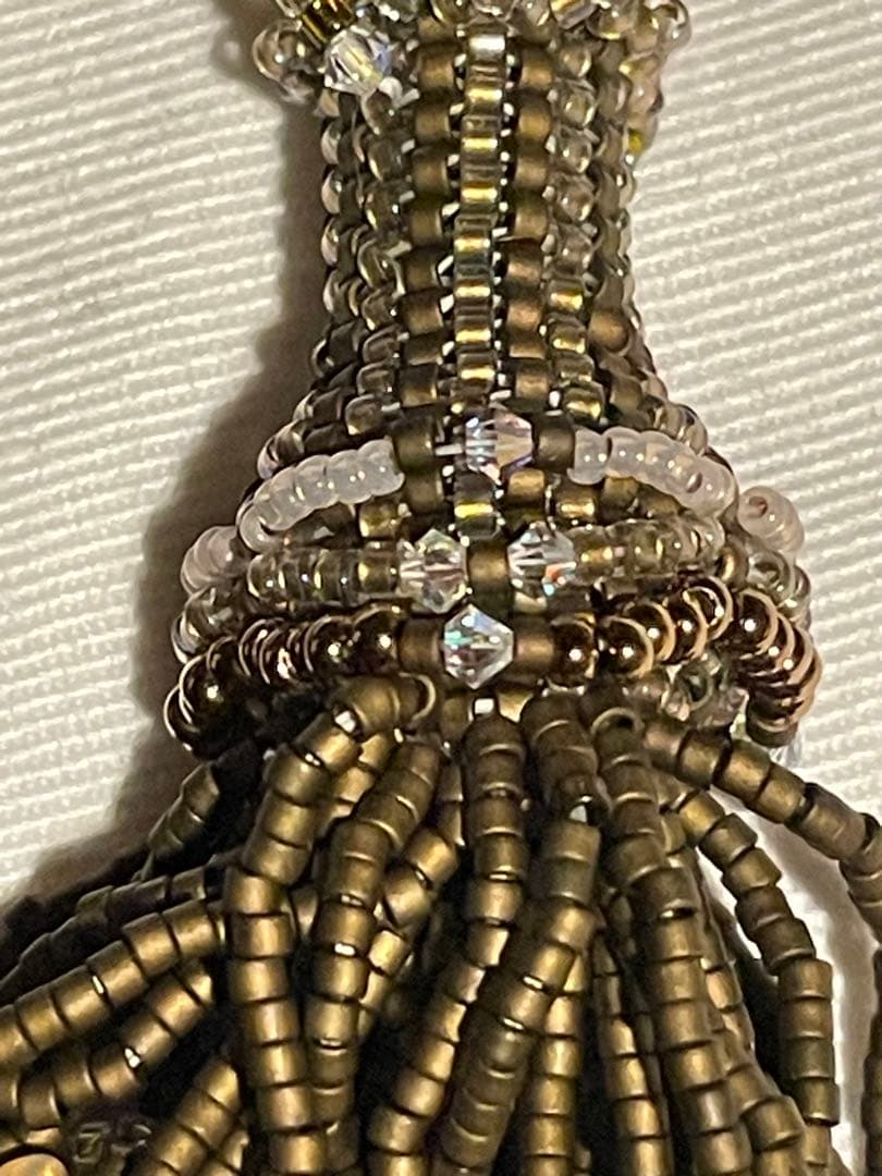 ハンドメイド　ビーズボトル　フリンジネックレス