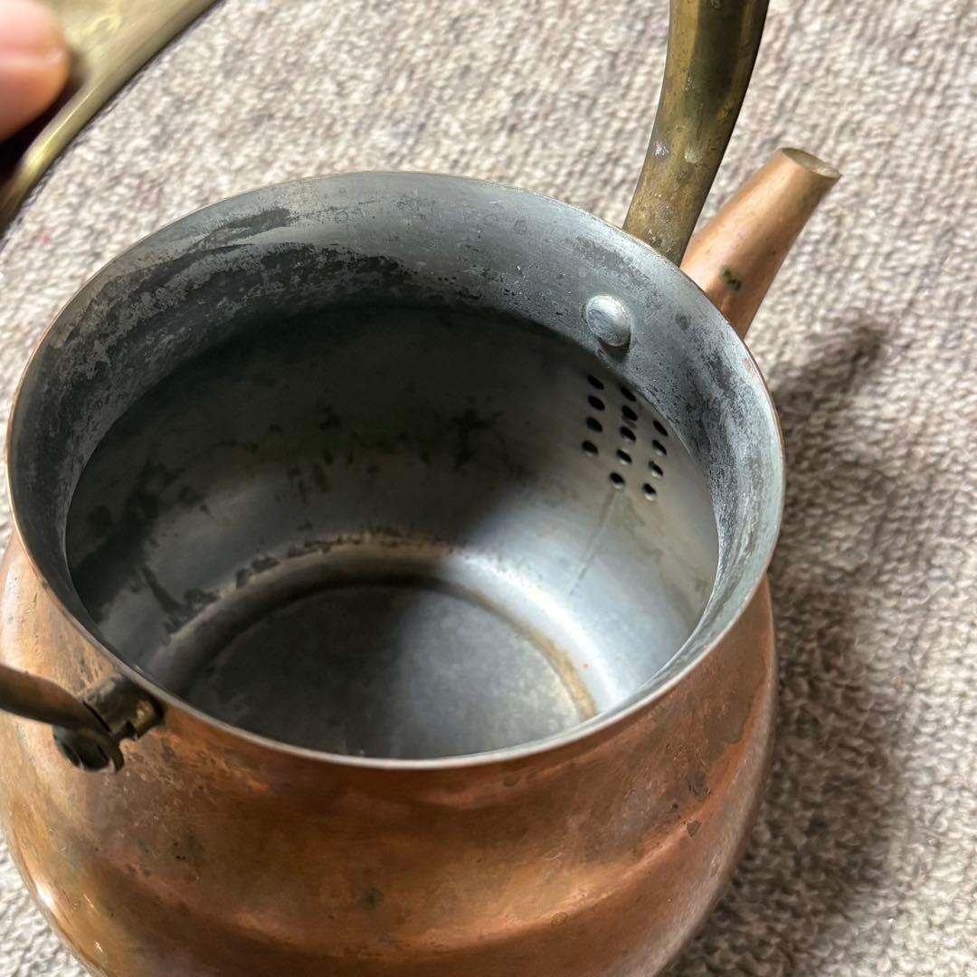 古い 銅製 やかん ヴィンテージ レトロ 銅瓶 鉄瓶 茶道具