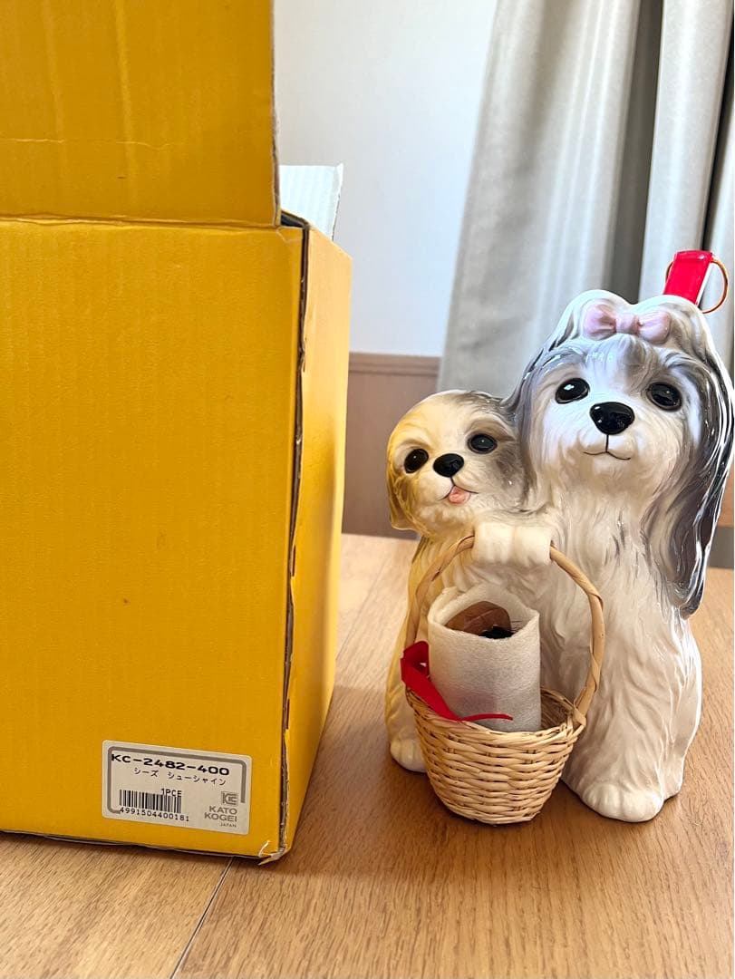 KATO KOGEI 加藤工芸 シーズー 陶器製 靴ベラ入れ 置物 小物入れ