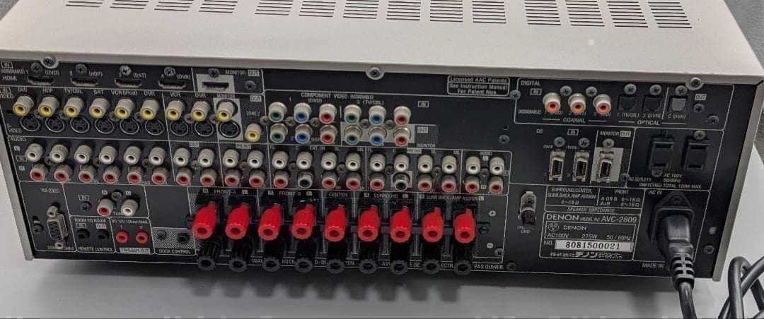 【備品揃い】DENON デノン AVサラウンドアンプ AVC-2809