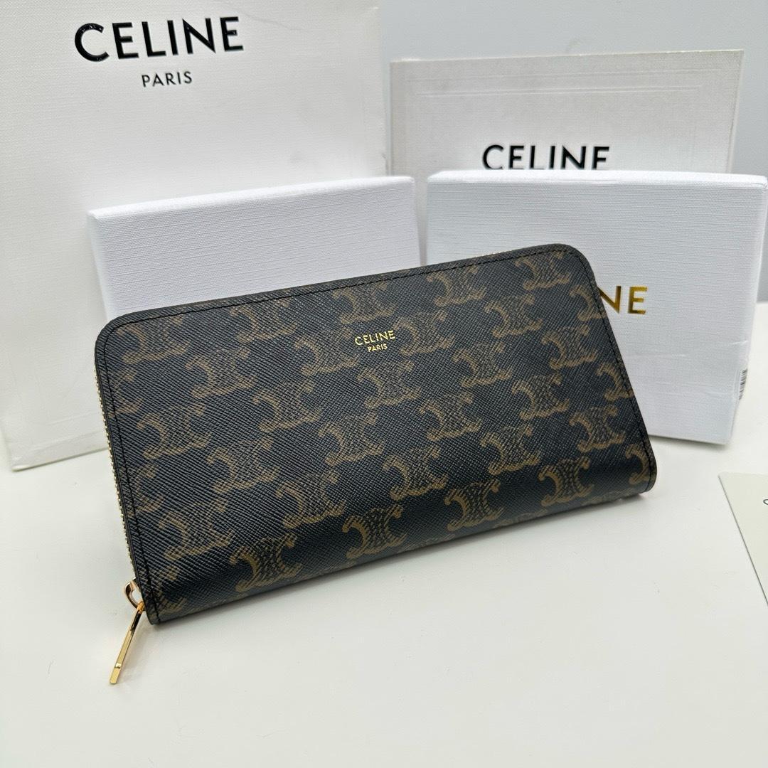 CELINE ダークブラウン 長財布