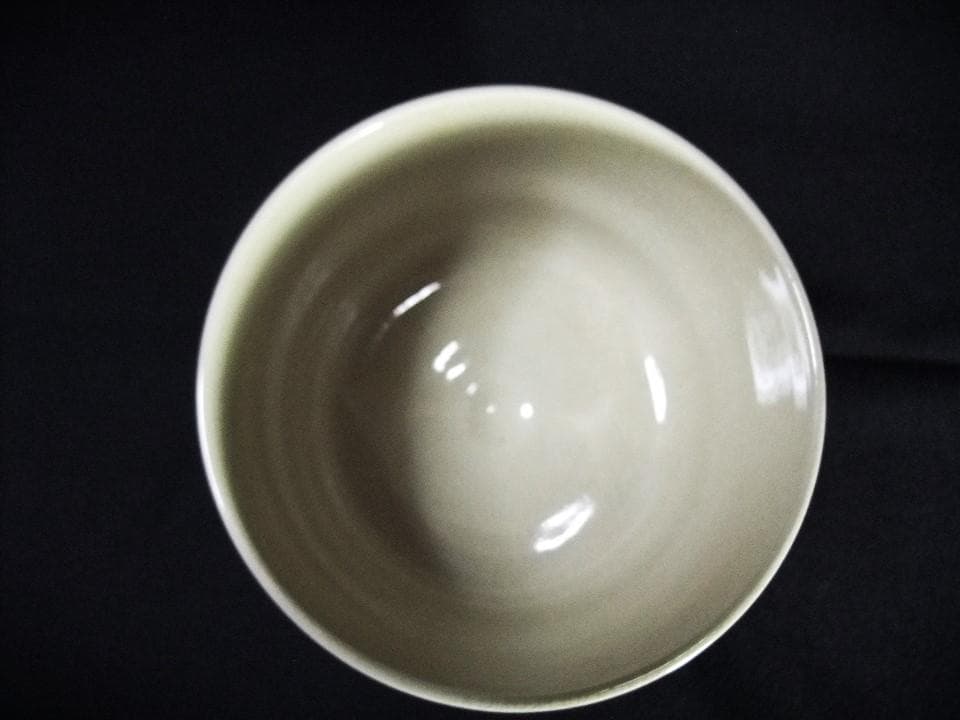 美泉作 九谷焼 九谷美泉 笹文 抹茶碗 茶道具 共箱