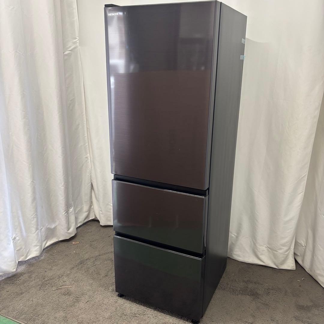 ★175　冷蔵庫　日立　大型　300ℓ-400ℓ　左開き　黒　安い　設置無料