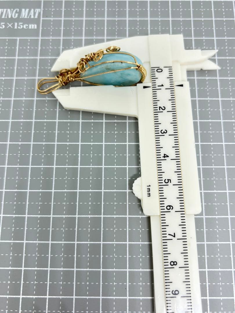 ハンドメイド ラリマー ペンダント