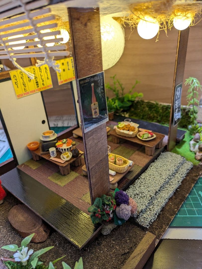 ミニチュアハウス　ハンドメイド　和居酒屋ドールハウスコンコンブル