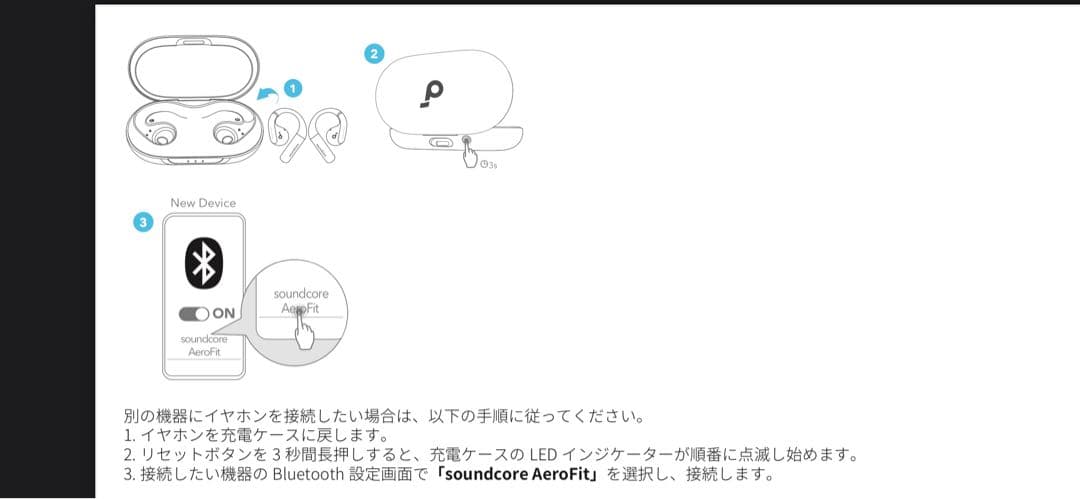 完全ワイヤレスイヤホン Soundcore AeroFit