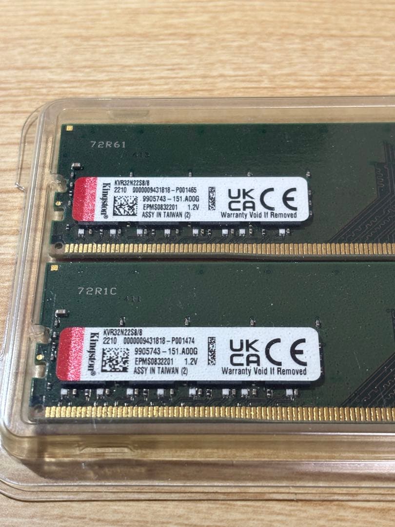 メモリ　Kingston DDR4-3200 16GB(8GB×2) 動作確認済