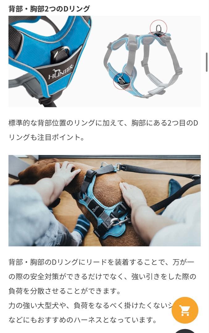 HUNTER ハンター ディヴォ 犬用ハーネス S-M グレー