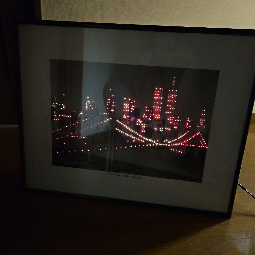 レトロ　光ファイバー　アートパネル　イルミネーション　ニューヨーク　夜景