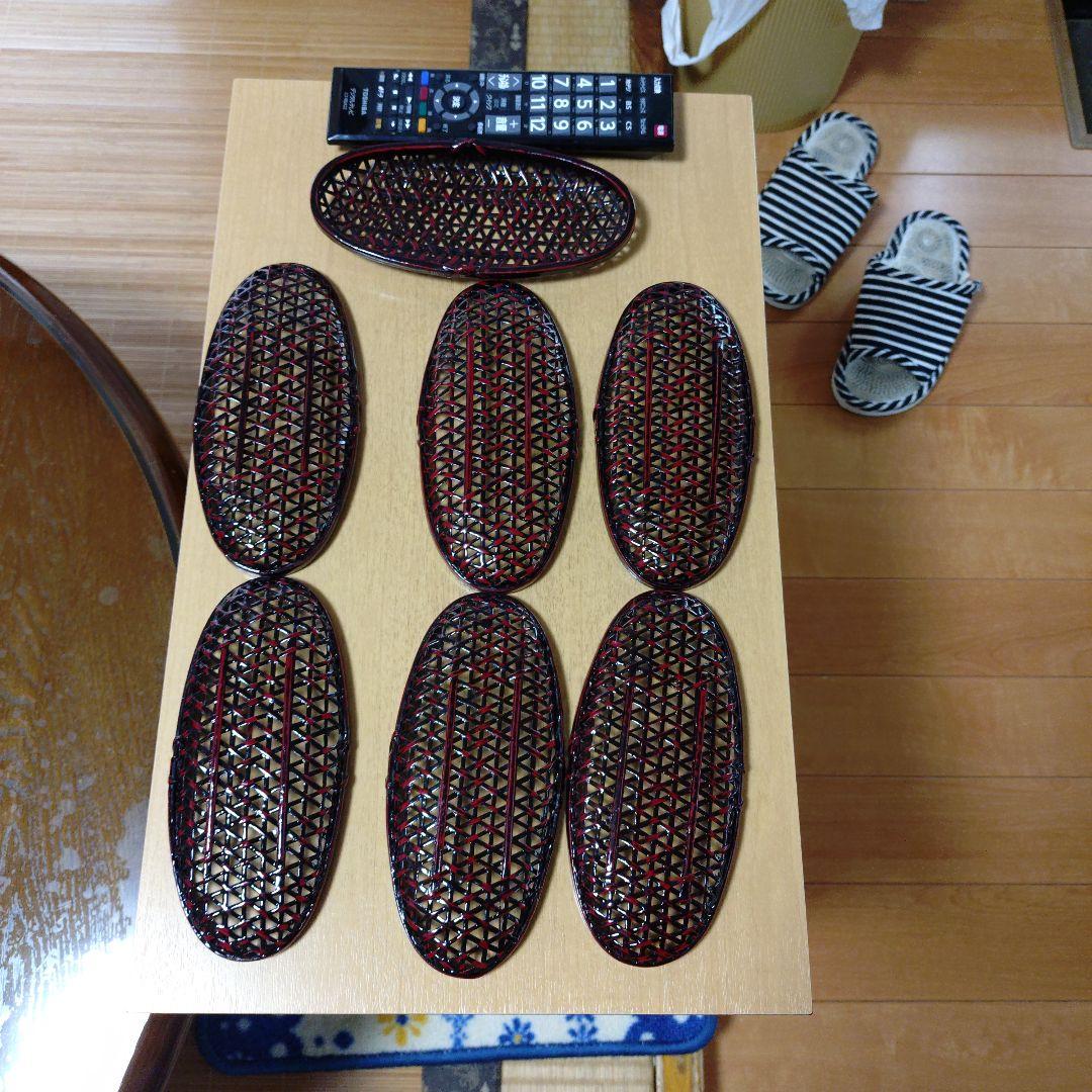 バスケット編み 楕円形トレー 7枚セット