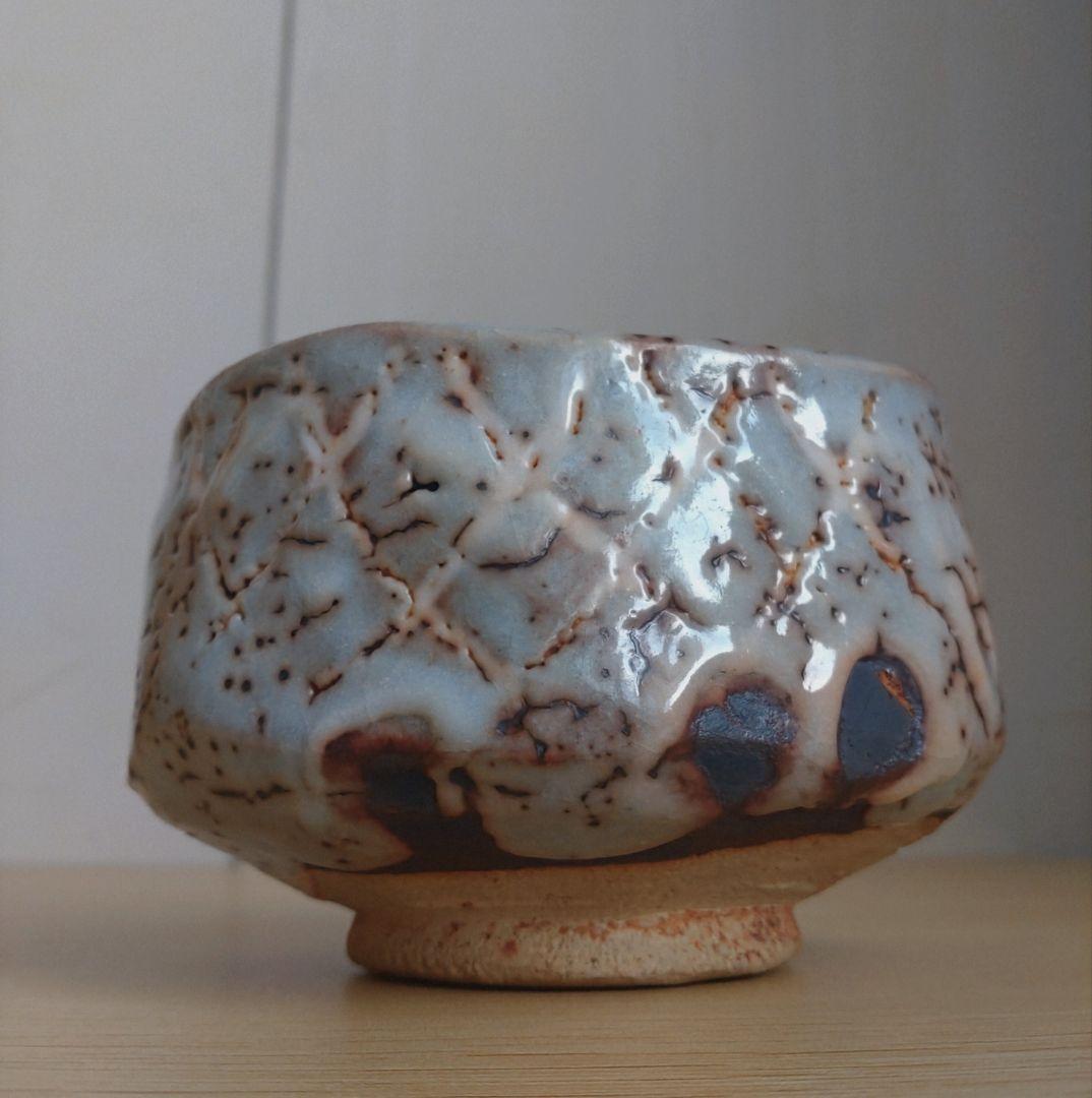 【桃山陶の名工】加藤清三　鼠志野　茶碗　共箱　久尻窯　山端　峯紅葉　朝日影　横雲