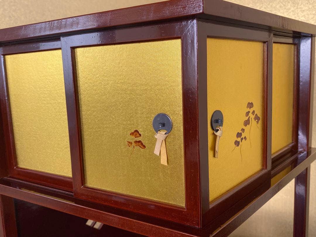 《R》輪島塗 徒然棚 塗師 静峰 共布 共箱　260326A6