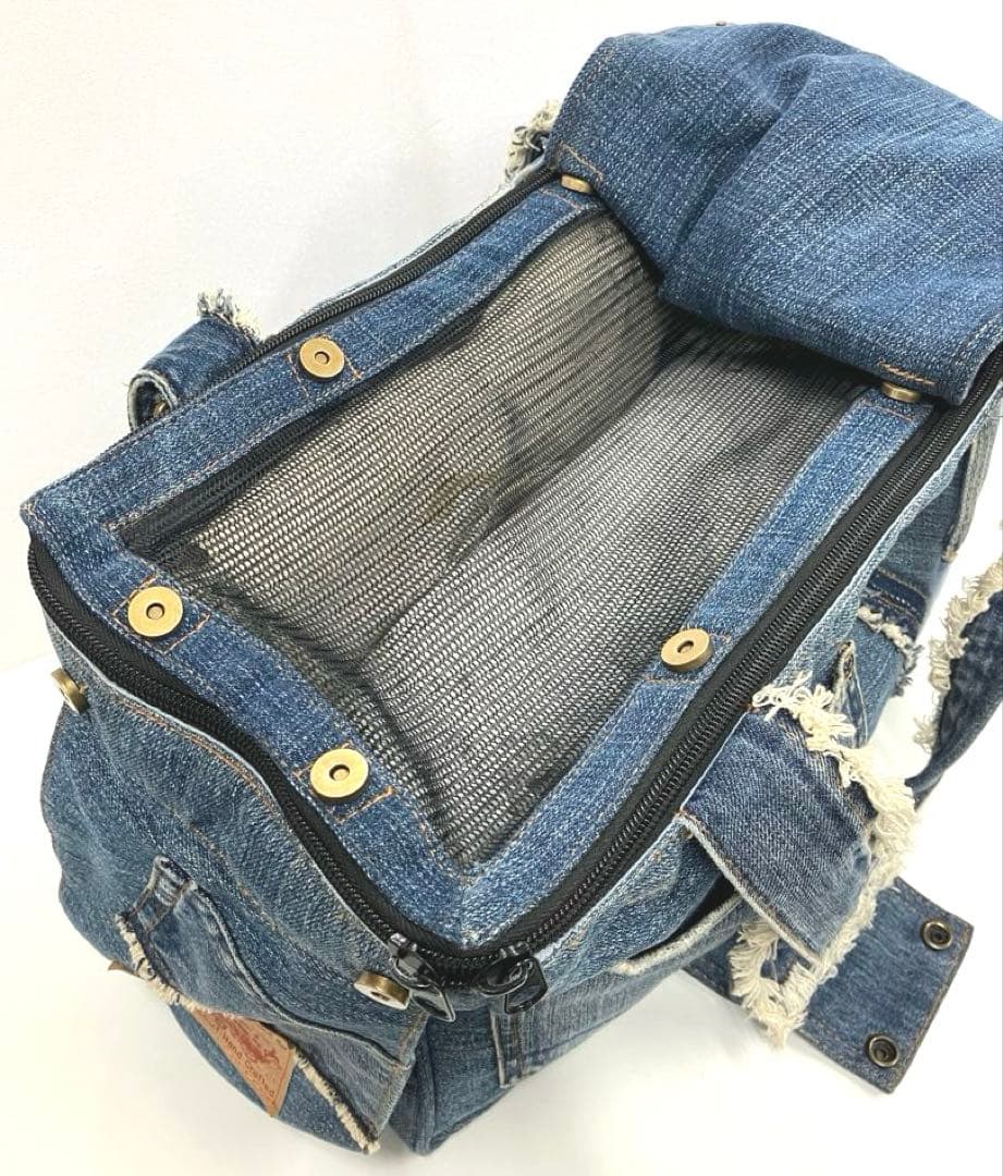 S1-68 美品 Ragstar デニムキャリーバッグ BOX型2way 1点物