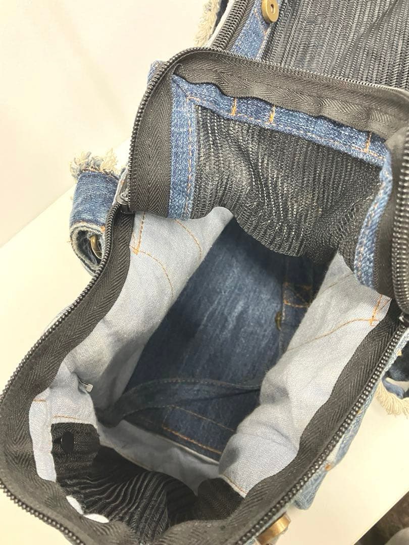 S1-68 美品 Ragstar デニムキャリーバッグ BOX型2way 1点物